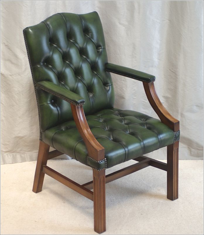 9017 Fixed Gainsborough Desk Chair in Green